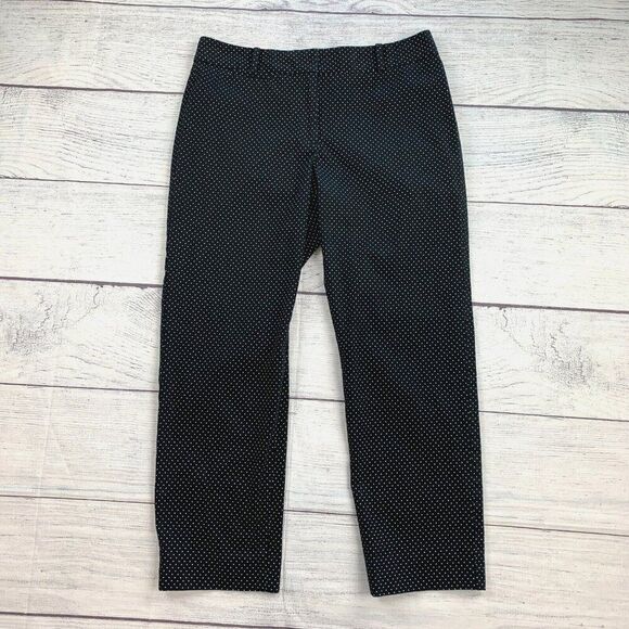 Talbots Capri Cropped Pants sz 6 Black White Polka Dots Inseam 25" - Picture 1 of 9